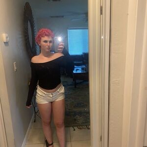 Off the shoulder black top